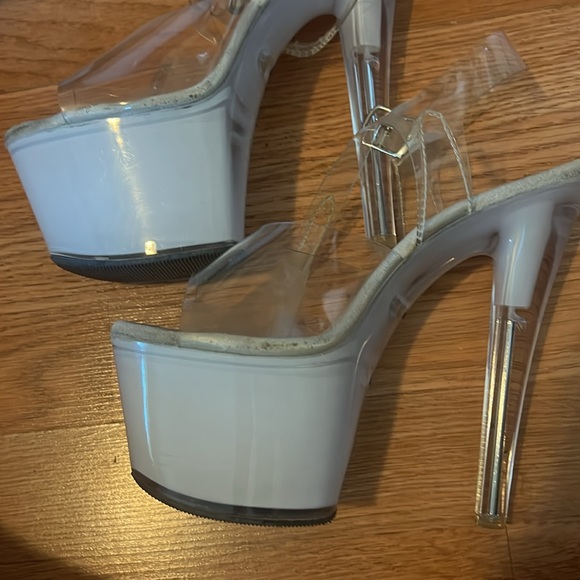 Pleaser echolt708/c/wglow size 8 light up 7" equalizer sound activated heels - Picture 3 of 6